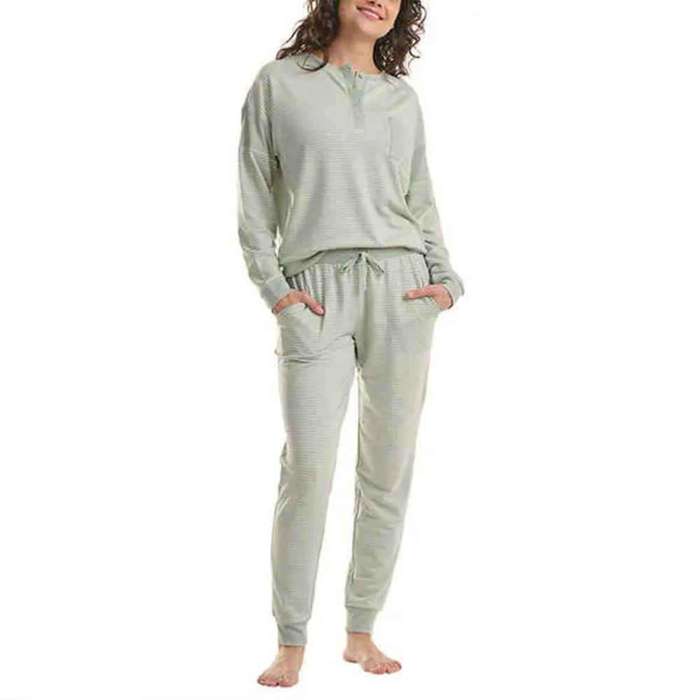 NWT Splendid Women's 2 Piece Pajama Set Lounge Set Green Size 2XL $75 4D166